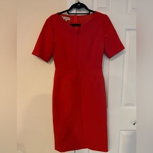 Hobbs London short sleeve dress in an orange red